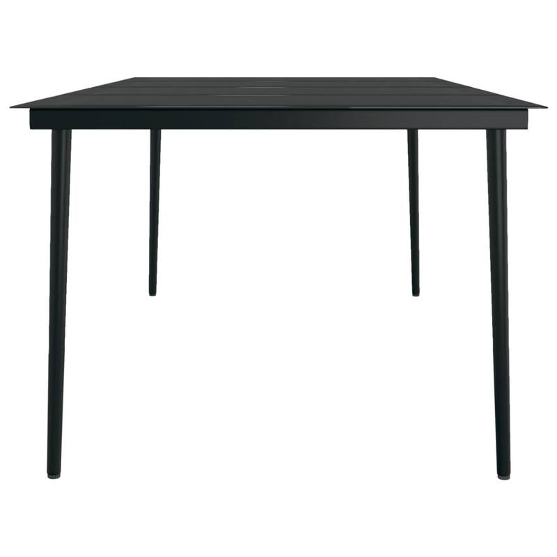 vidaXL Patio Dining Set Seat 3/5/7 Piece Black/Gray 31.5"/55.1" Table Length