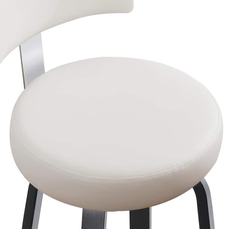 Upholstered Wood Swivel Bar/ Counter Stools, Set of 3