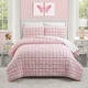 preview thumbnail 10 of 25, Dreamy Clouds Puffy Marshmallow Quilt Set Pink - Full - Queen