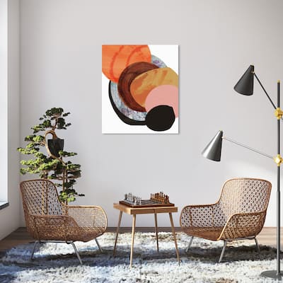 Wynwood Studio 'Bonfire' Abstract Wall Art Canvas Print Paint - Orange, Brown