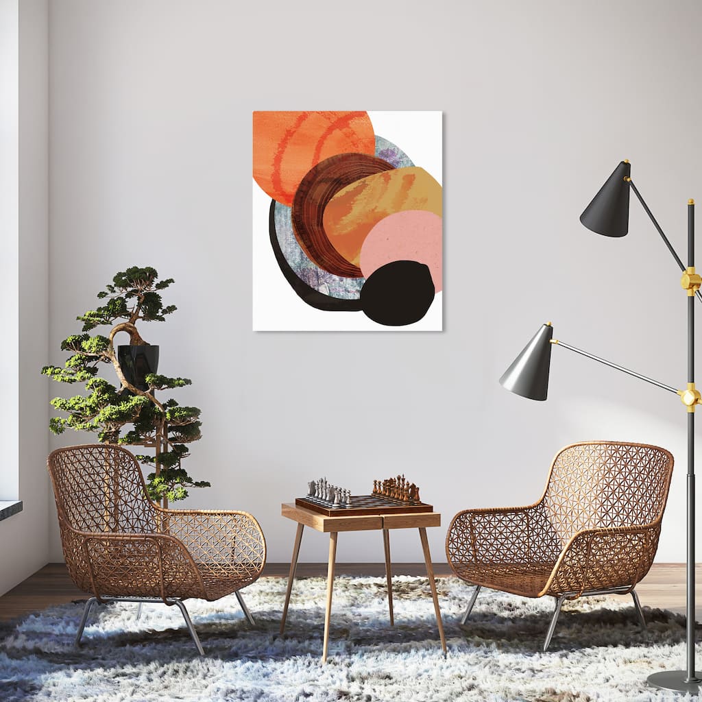 Wynwood Studio 'Bonfire' Abstract Wall Art Canvas Print Paint - Orange, Brown