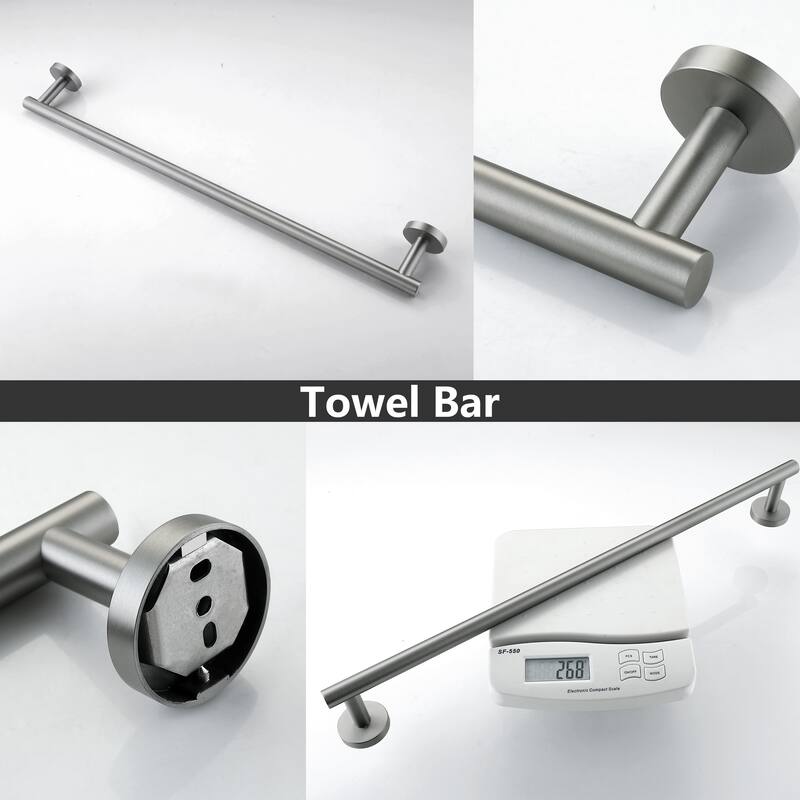 6-Piece Bath Hardware Set in Stainless Steel