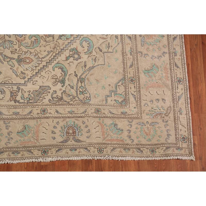 Medallion Tabriz Persian Area Rug Hand-Knotted Oriental Wool Carpet - 8'4"x 10'9"