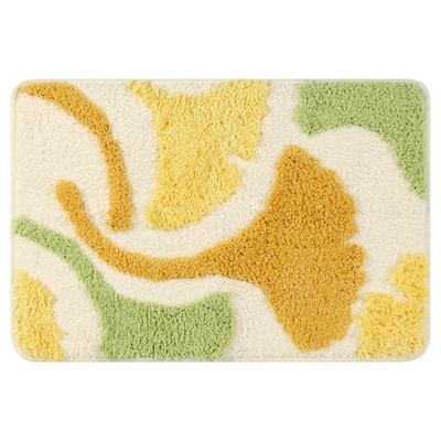 Soft Bath Rugs, Non-Slip Bathroom Rug Botanical Pattern Bath Mat Water Absorbent Thick Shaggy Floor Mat