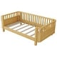 preview thumbnail 40 of 42, Toddler Platform Bed with Fences Headboard Footboard and Removable Side Rails for Kids, Girls and Boys Wooden Daybed