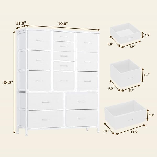 dimension image slide 0 of 6, 15 Drawers Dresser, Tall Dressers for Bedroom
