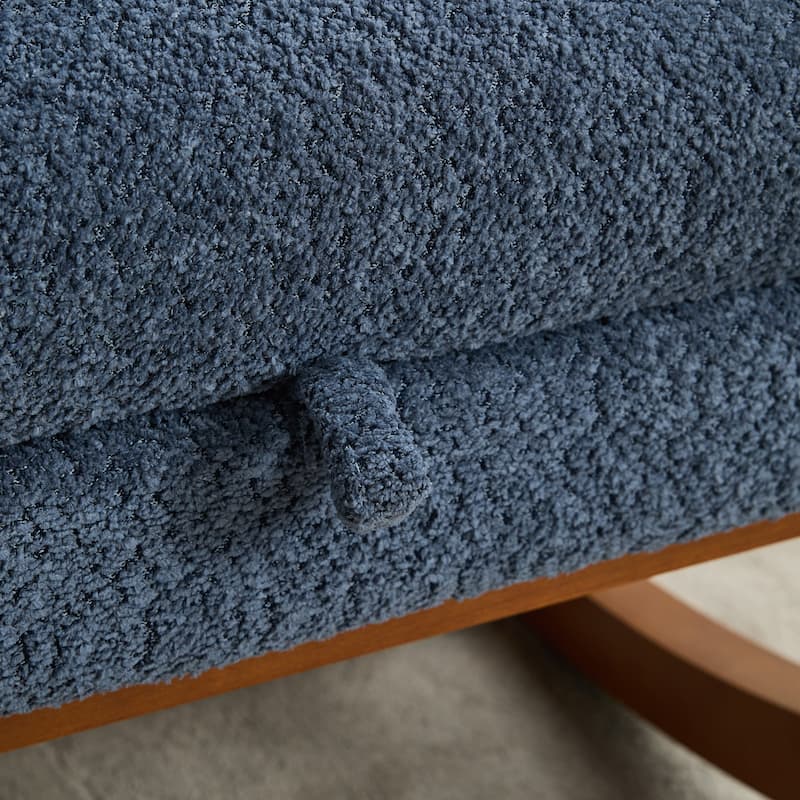 25.4" Boucle Rocking Chair with Footrest