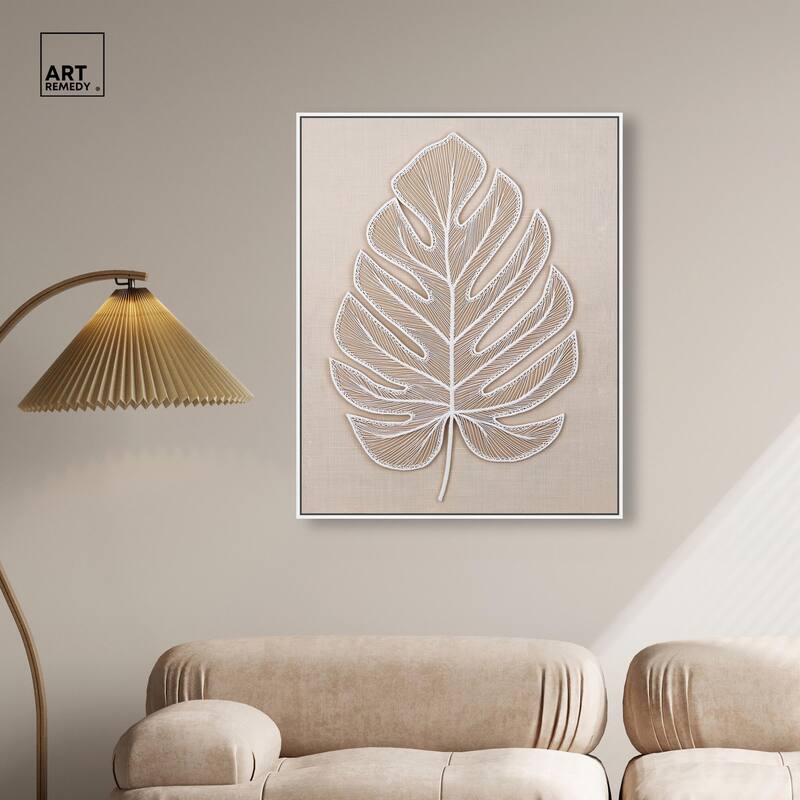 Linen Leaf II Canvas by Art Remedy