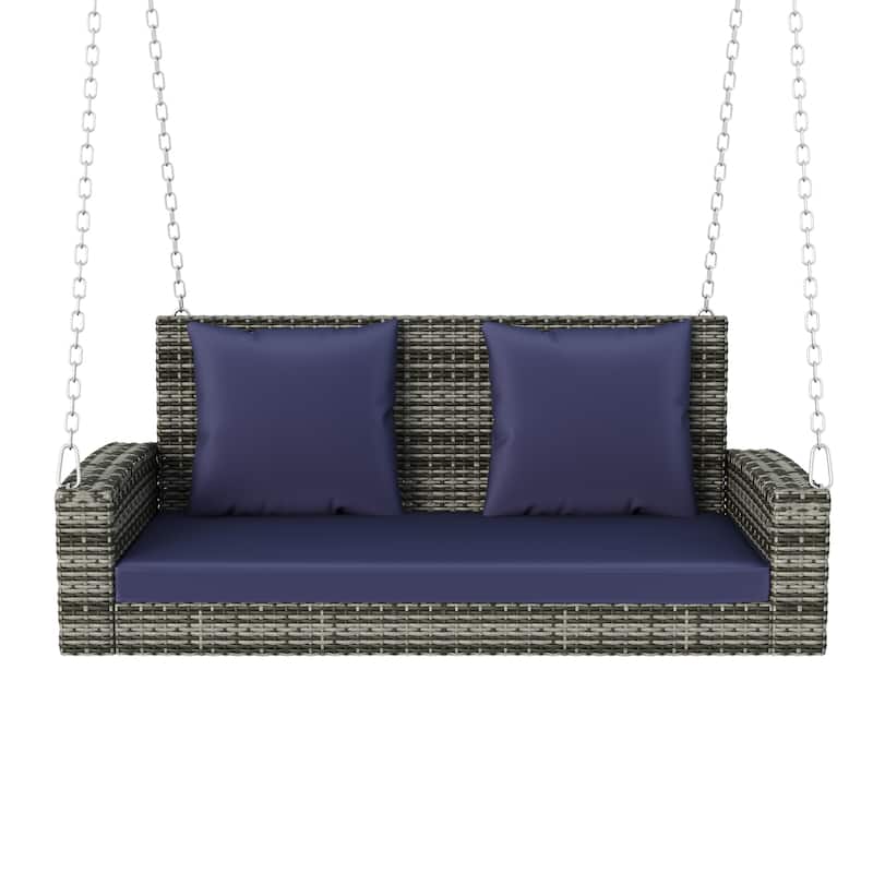 2 Person Wicker Hanging Porch Swing
