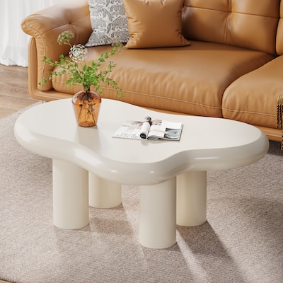 Cloud-Shaped Coffee Table, Cute Center Table with 4 Legs for Living Room