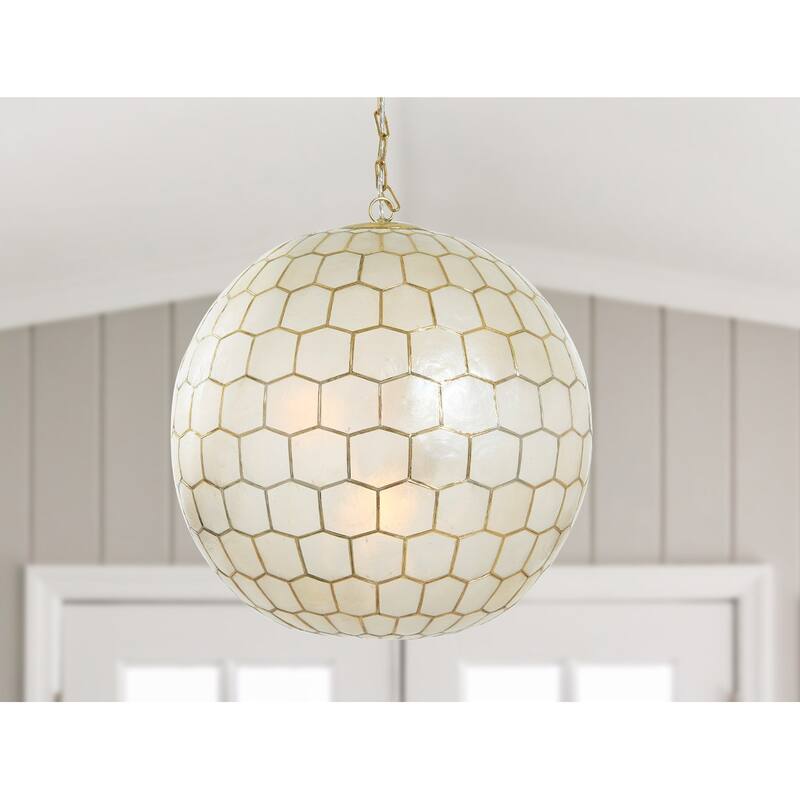 Capiz Honeycomb Globe Pendant Light