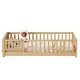 preview thumbnail 31 of 66, Twin Size Floor Bed Frame for Kids Bed with Fence Guardrails Endbed Storage Splint Platform Bed - Available with or without Door