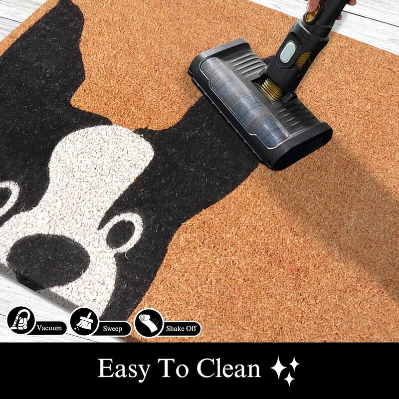 A1HC Natural Coco Coir Door Mat with Heavy Duty Non-Slip PVC Backing - 18" x 30" - Easy to Clean