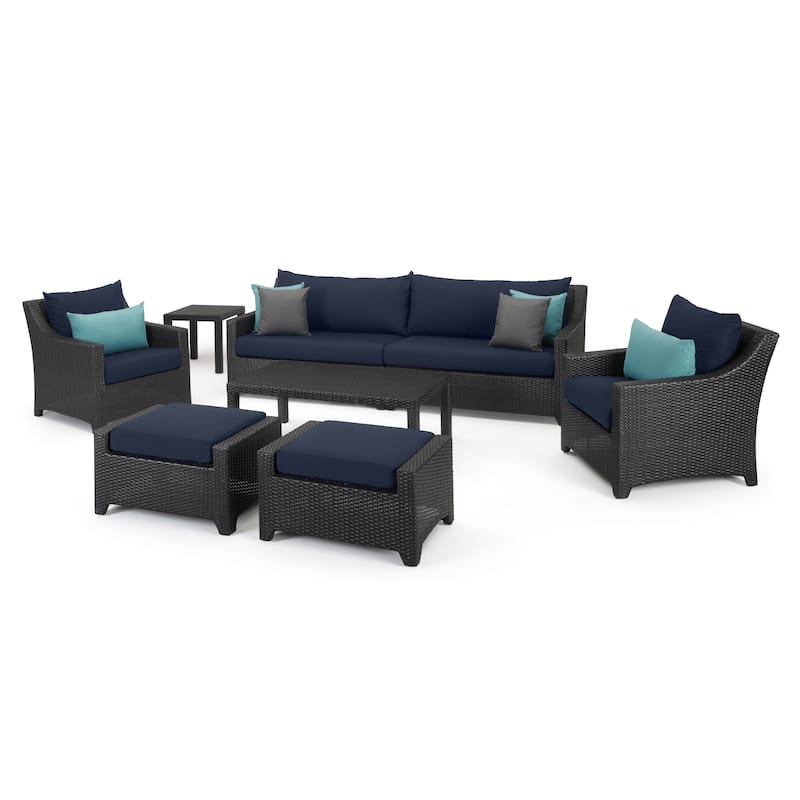 Deco 8 Piece Aluminum Outdoor Patio Sofa & Club Chair Set