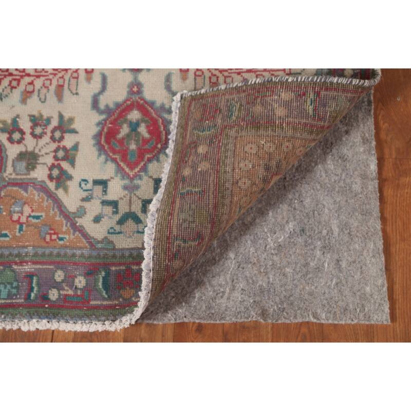 Tabriz Persian Accent Rug Hand-Knotted Floral Wool Carpet - 3'1"x 4'9"