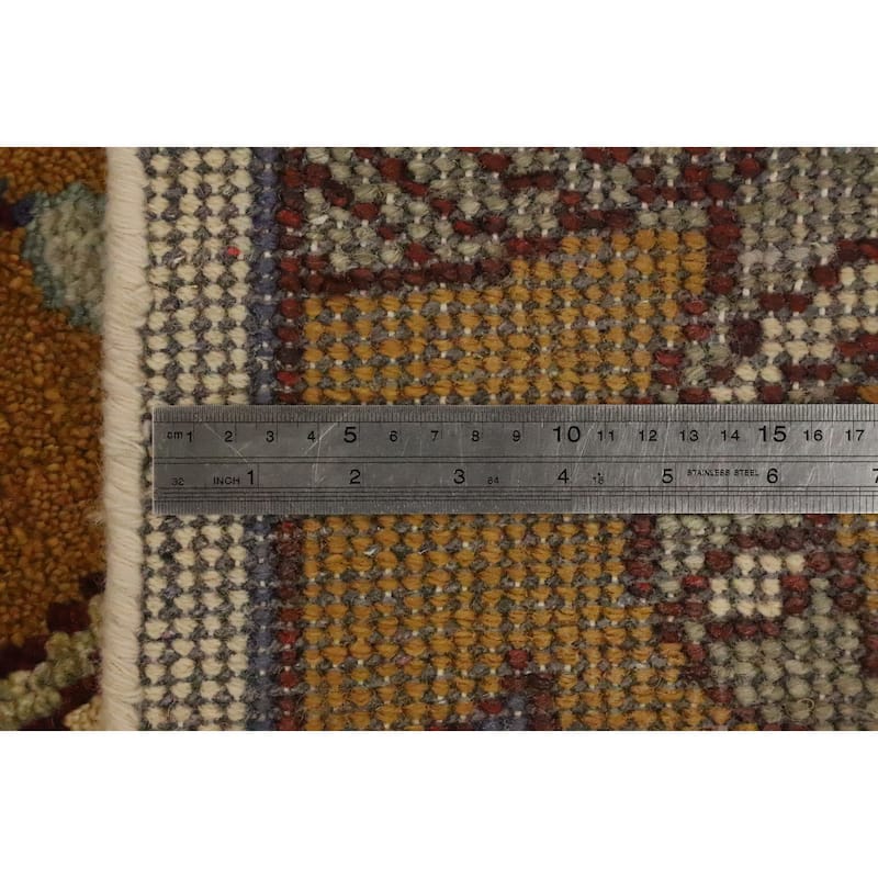 Hand Knotted Oriental 100% Wool Carpet Traditional All-Over Oranges & Rust Ziegler Area Rug - 9' 11'' X 8' 1''