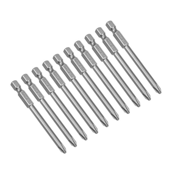 10Pcs 1/4-Inch Hex Shank 75mm Length Phillips 5PH2 Magnetic S2 Screwdriver Bits - 10pcs H1/4*75*5PH2