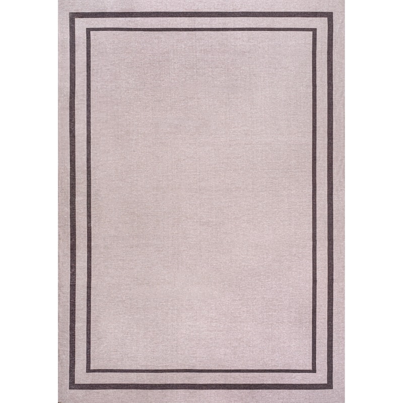 JONATHAN Y Ainsley Classic 2-Stripe Border Washable Area Rug