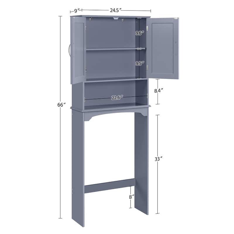 Yaheetech Bathroom Space Saving Organizer Over-the -Toilet with Adjustable Shelf for Bathroom