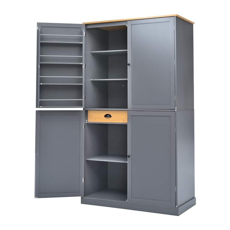 Large Storage Cabinet Pantry Sideboard with 8 Door Shelves & 2 Drawers