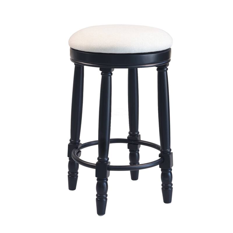 Bar Stools Set of 2, 26" Counter Height, 360° Swivel Wooden Bar stool with Fabric Upholstered Seat