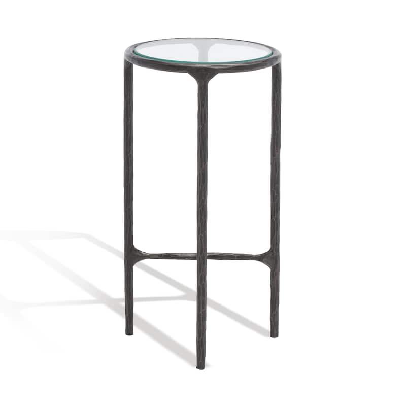 SAFAVIEH Couture Wubke Forged Metal Tall Round End Table, Fully Assembled - 12"W x 12"D x 24"H