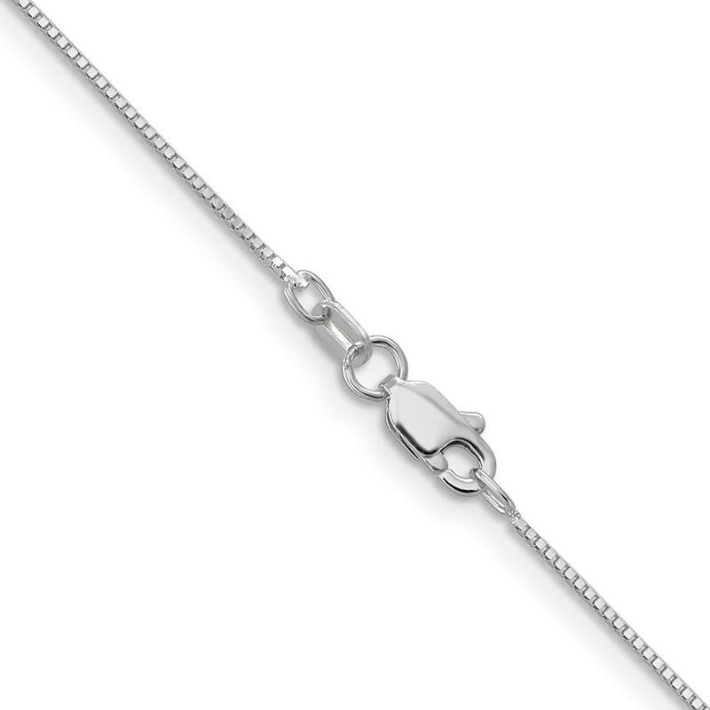 Curata 10k White Gold 0.7mm Box Chain Necklace for Women Options: 16 18 20 24