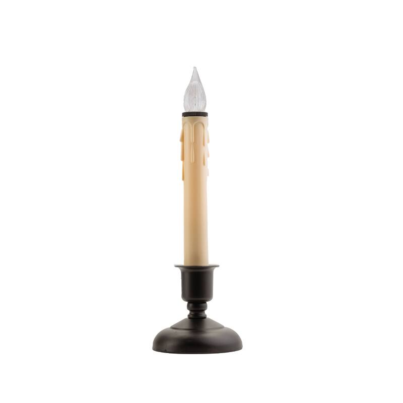 4 Cape Cod LED Christmas Candle Lamps In Black Holders Sensor 9"