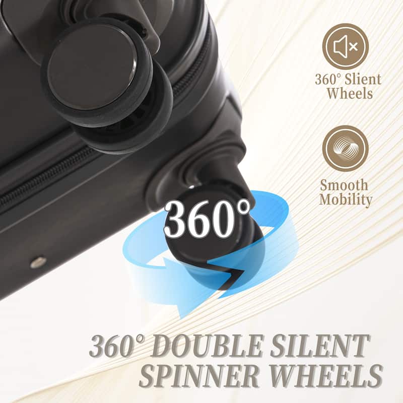3PCS ABS Carry on Suitcase with Combination Lock