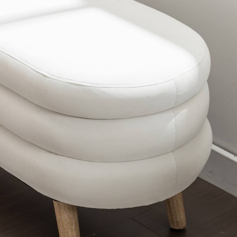 44.88" Seat Widths Soft Velvet Storage Ottoman Footrest Stool