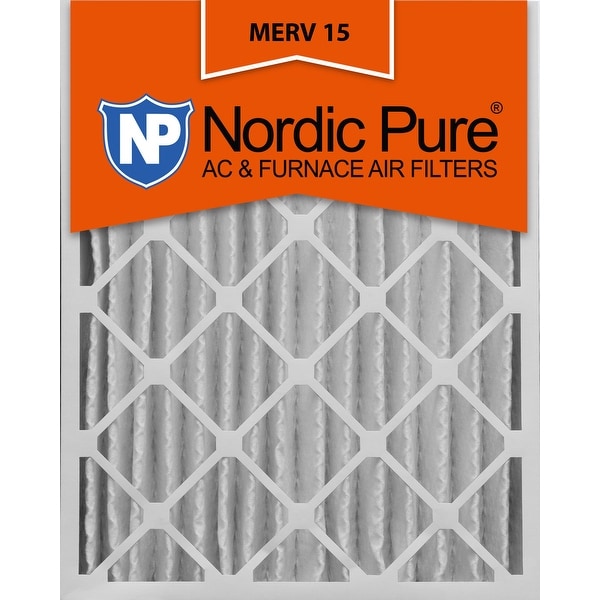 Nordic Pure 16x25x4 Pleated MERV 15 AC Furnace Air Filters Qty 1