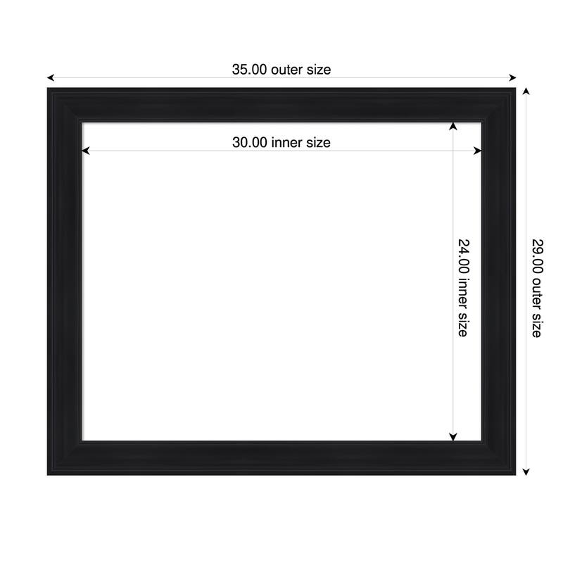 Abbey Black Framed Dry Erase Magnetic Board - 35 x 29 in