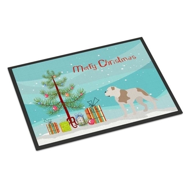 Carolines Treasures BB8510JMAT American Bulldog Christmas Indoor or Outdoor Mat 24 x 36 in.