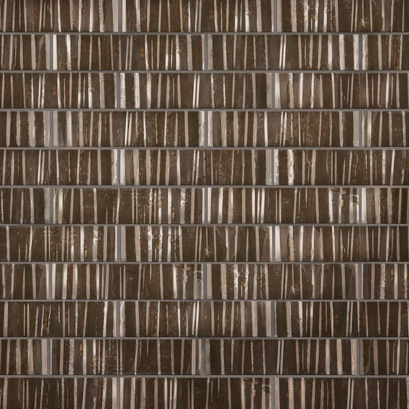 Merola Tile Joliet Prisma Dark Amber 3" x 12" Fluted Ceramic Wall Tile