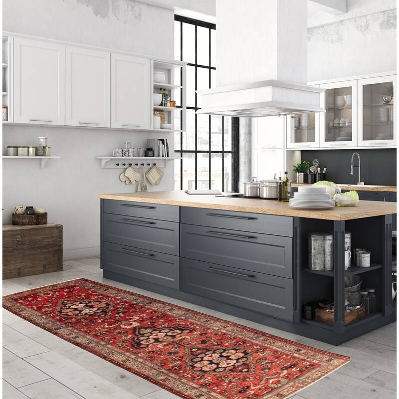 ECARPETGALLERY Hand-knotted Andelz Red Wool Rug - 3'10 x 9'5