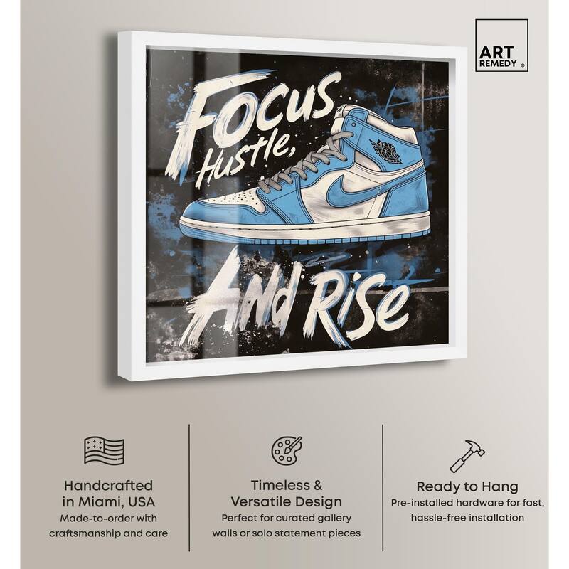 Hustle and Rise Sneaker Shadowbox by Art Remedy