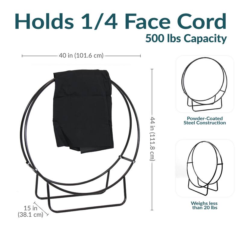 Sunnydaze Firewood Log Hoops and Covers - Multiple Options