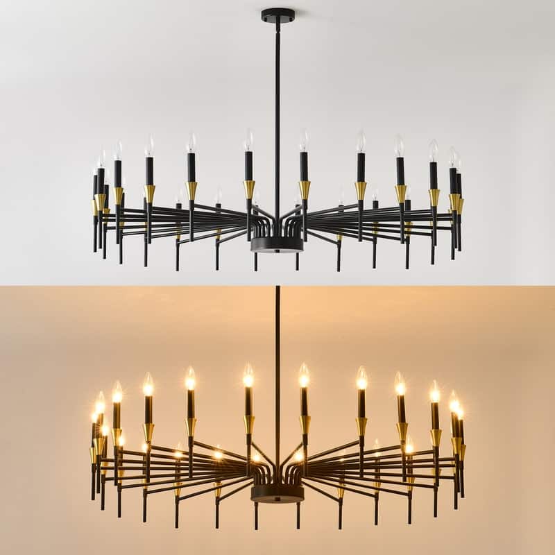 Black Farmhouse Chandelier Modern Candle Chandelier for Dining Room