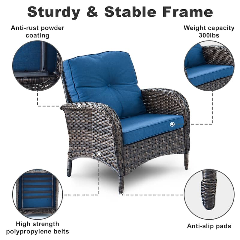 Gymojoy Outdoor Glider Sofa Patio Chair Table Set