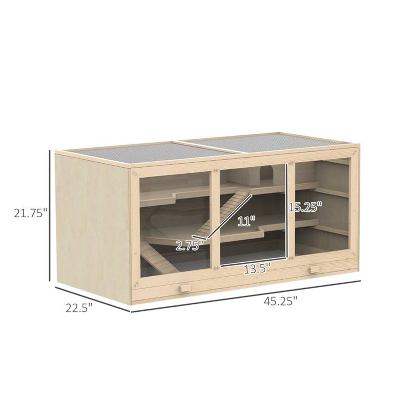 Wooden Hamster Cage - Multi