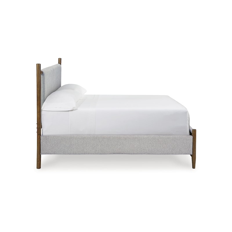 Signature Design by Ashley Lyncott Gray/Brown Upholstered Panel Bed