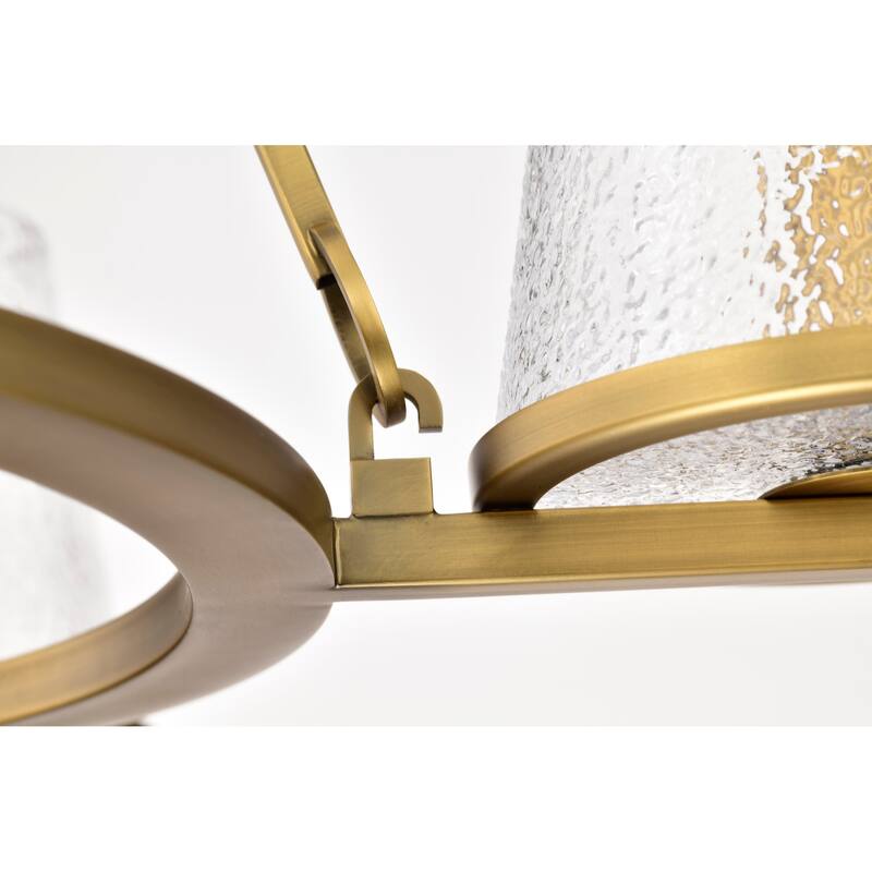 Valentine 5 Light Chandelier Vintage Brass Finish Hammered Glass - Vintage Brass
