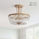 preview thumbnail 9 of 14, Jessica Crystal Basket 3-light Semi-Flush Mount Chandelier