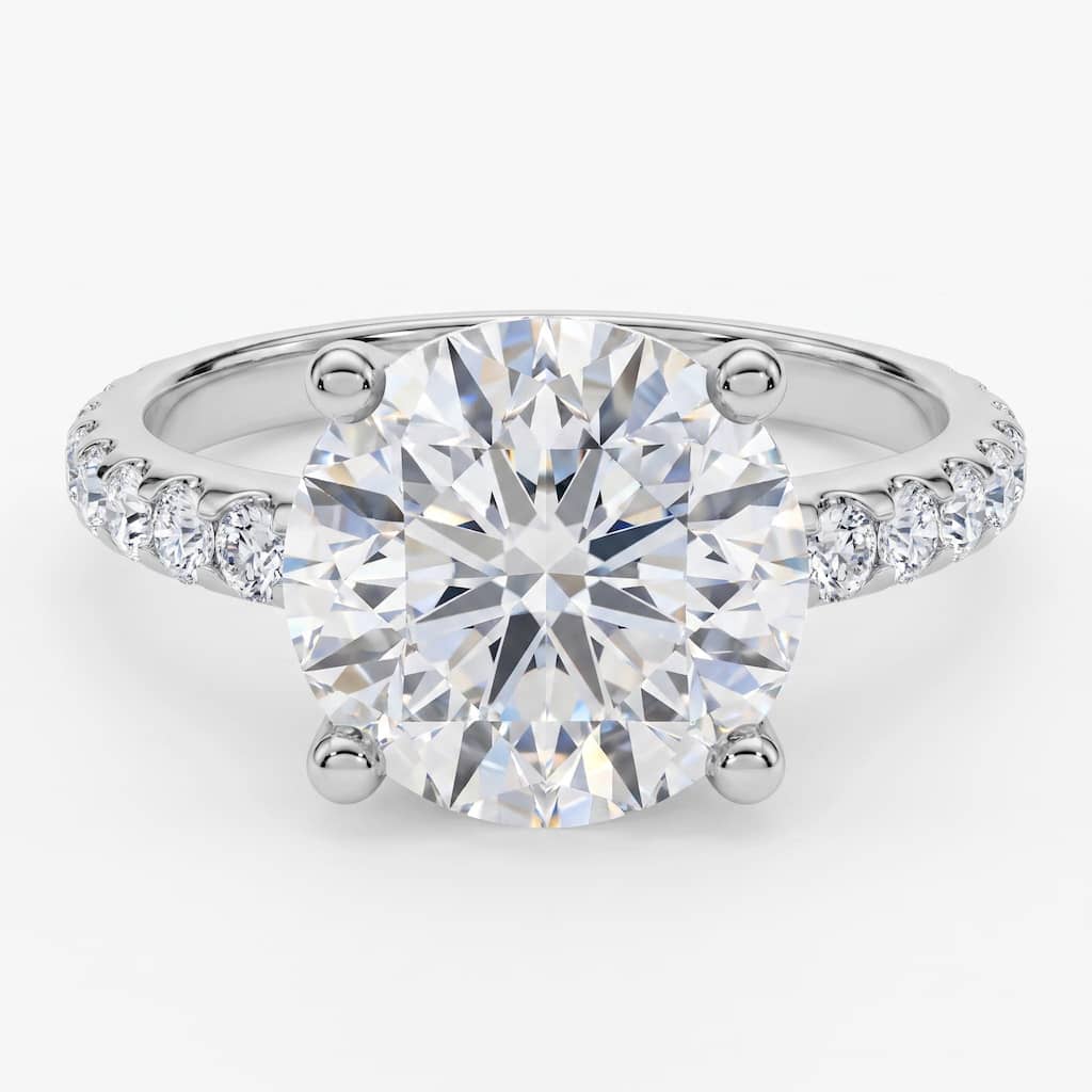 Bliss Diamond Certified 3.40Ct Round Cut Diamond Engagement Ring Gold Lab Grown