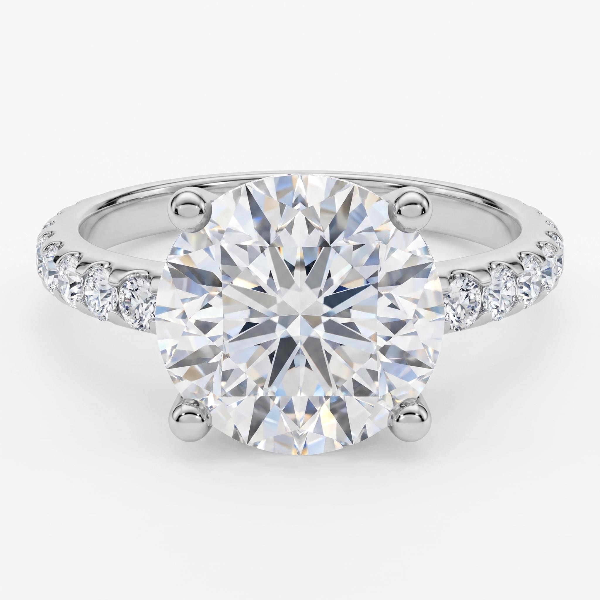 Bliss Diamond Certified 3.40Ct Round Cut Diamond Engagement Ring Gold Lab Grown