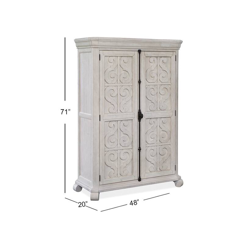 Magnussen Home Bronwyn Alabaster Armoire - 48''W x 20''D x 71''H