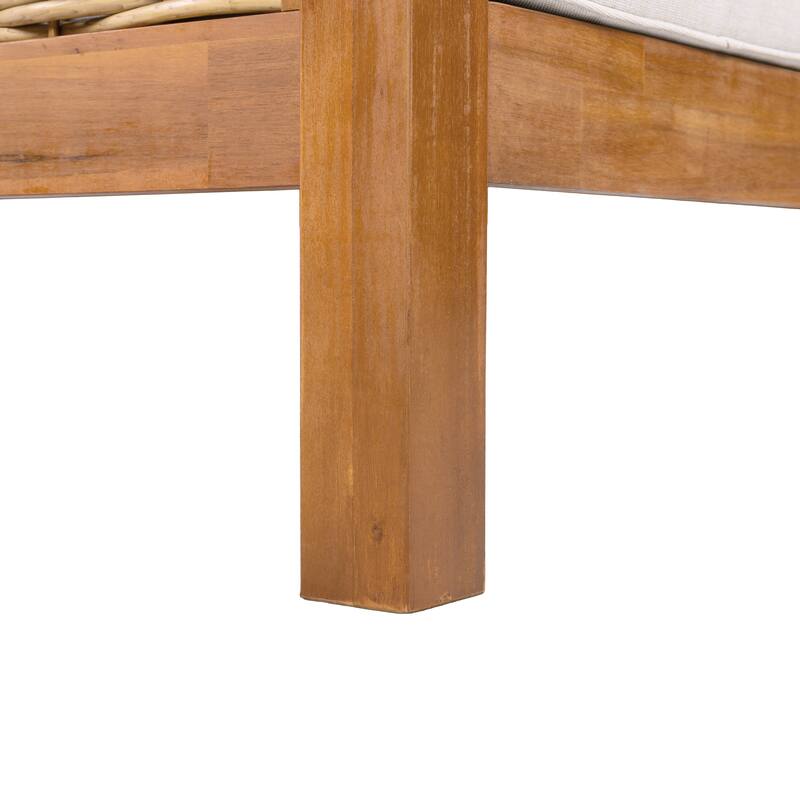 Oana Outdoor Acacia Wood Club Chair with Cushion by Christopher Knight Home