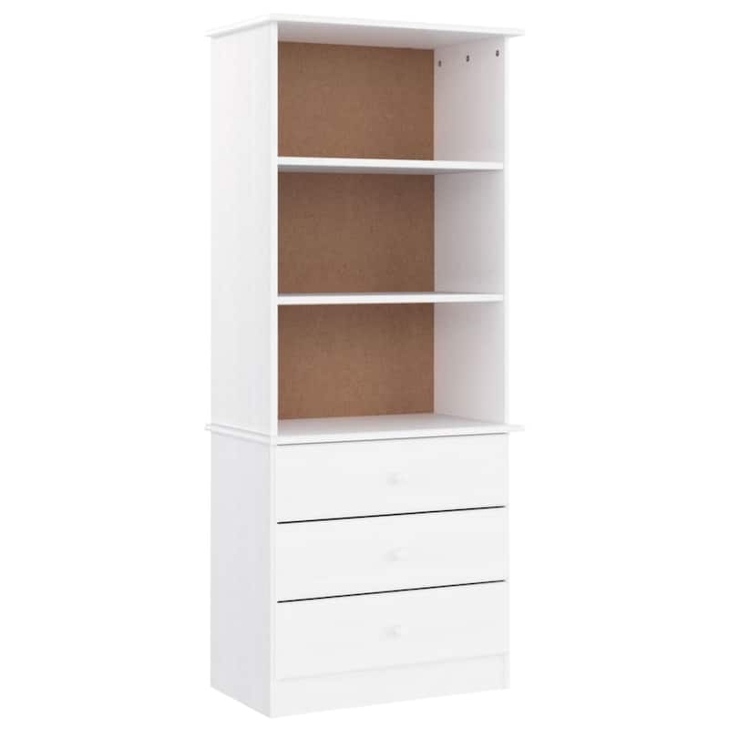 vidaXL Bookcase with Drawers ALTA 23.6"x13.8"x55.9" Solid Wood Pine