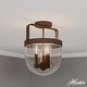 preview thumbnail 1 of 6, Hunter Karloff Clear Glass 3 Light Flush Mount Ceiling Light - Rustic, Industrial, Transitional Textured Rust