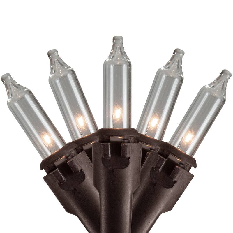 300-Count Clear Mini Christmas Light Set - Brown Wire - Mini Lights